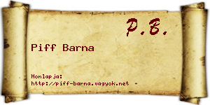 Piff Barna névjegykártya